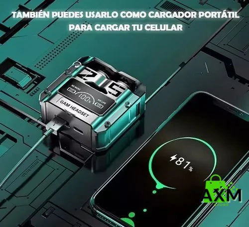 AUDIFONOS INALAMBRICOS M25 GAMER + POWER BANK