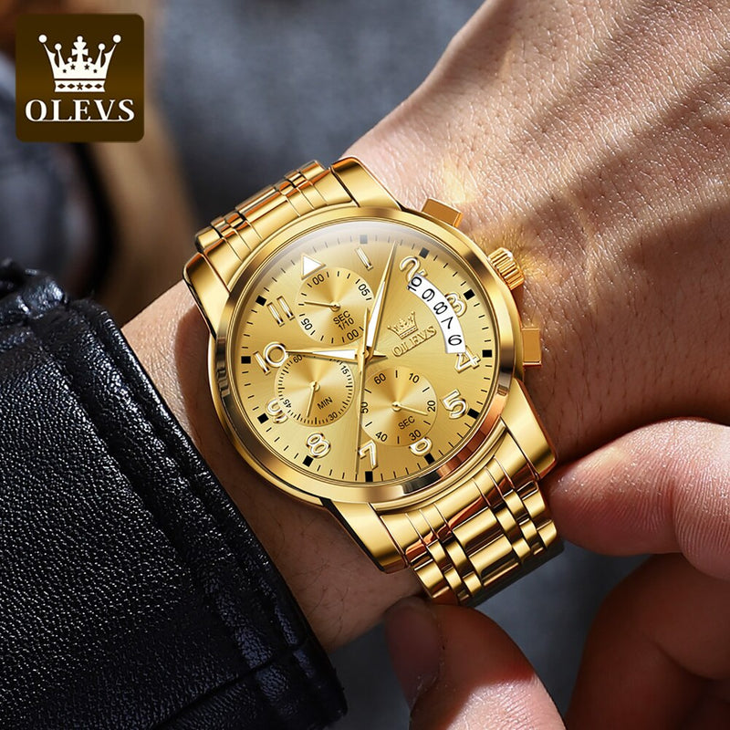 Reloj OLEVS de oro fino - Acero inoxidable (edición limitada)