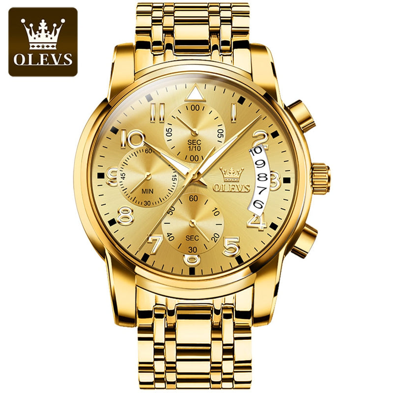 Reloj OLEVS de oro fino - Acero inoxidable (edición limitada)