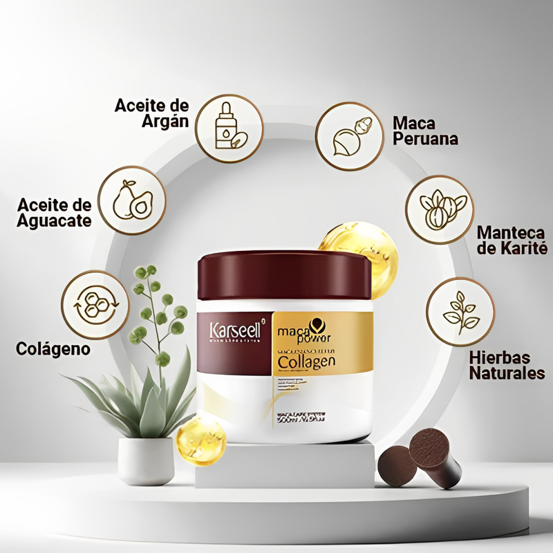 Mascarilla Capilar De Colageno Karseell Colágeno - 300g [Hidratación, Controla el Frizz, Alinea y Alisa]