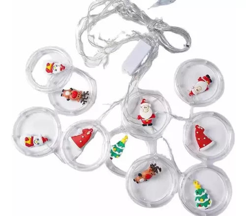 Cortina Aros Bolas Figuras Navidad 3mtrs